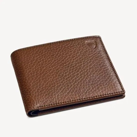 8 Card Billfold Wallet Tobacco Pebble Men Aspinal Of London Billfold Wallets