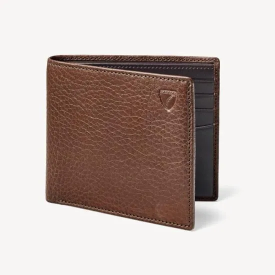 8 Card Billfold Wallet Tobacco Pebble Men Aspinal Of London Billfold Wallets