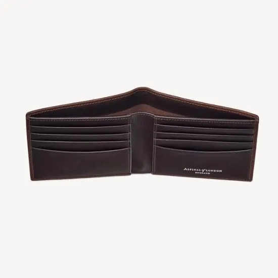 8 Card Billfold Wallet Tobacco Pebble Men Aspinal Of London Billfold Wallets