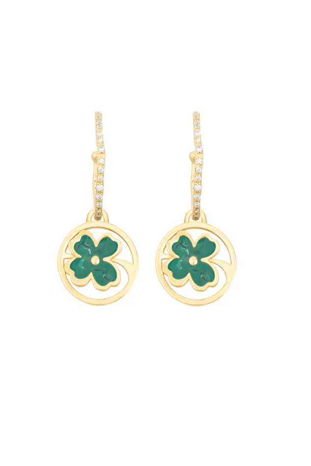 Accessories Earrings Sonia Rykiel Golden Medals Lucky Clover Earrings