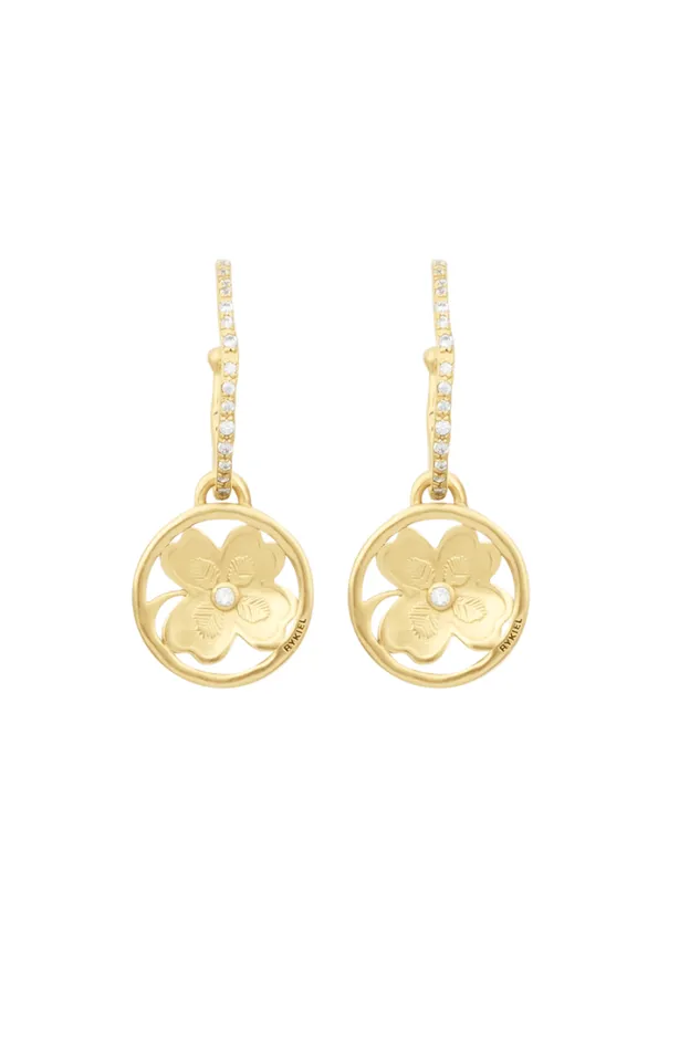 Accessories Earrings Sonia Rykiel Golden Medals Lucky Clover Earrings
