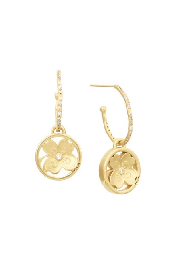 Accessories Earrings Sonia Rykiel Golden Medals Lucky Clover Earrings