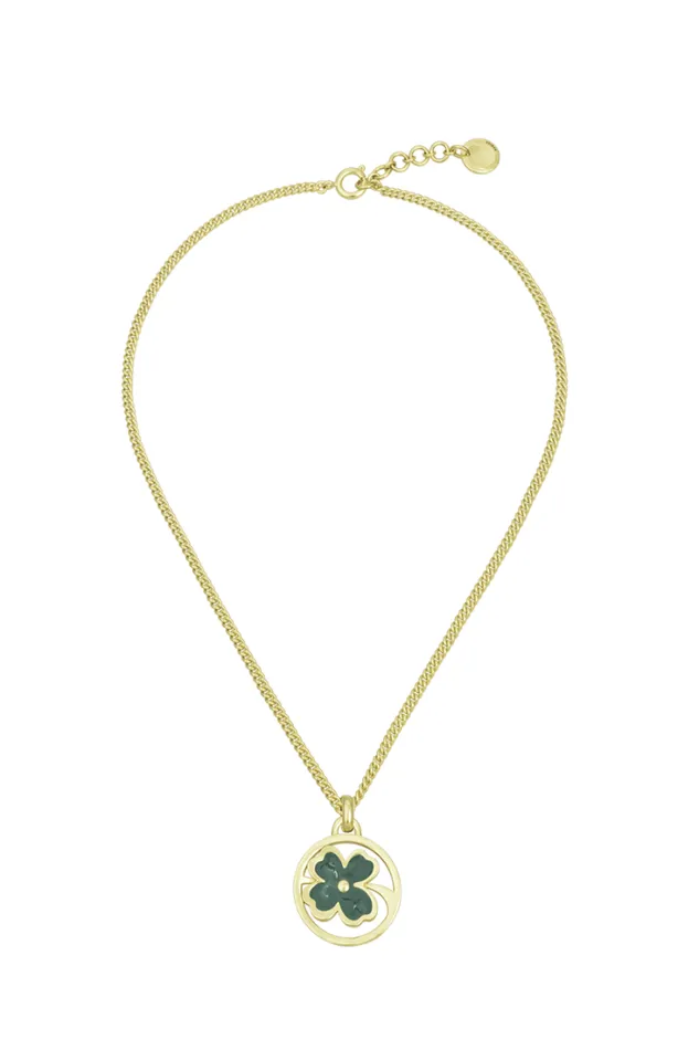 Accessories Necklaces Sonia Rykiel Golden Medals Lucky Clover Necklace