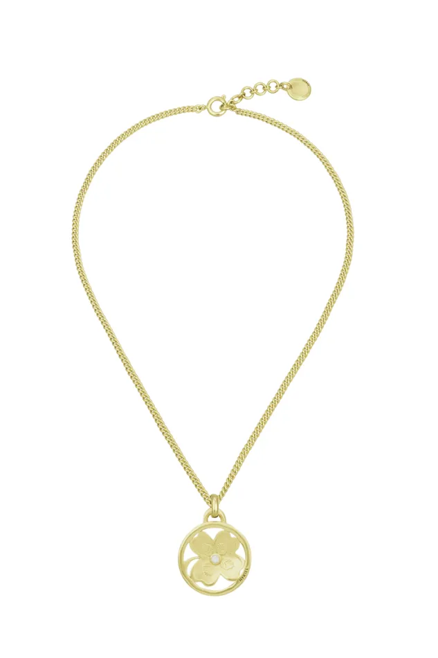 Accessories Necklaces Sonia Rykiel Golden Medals Lucky Clover Necklace