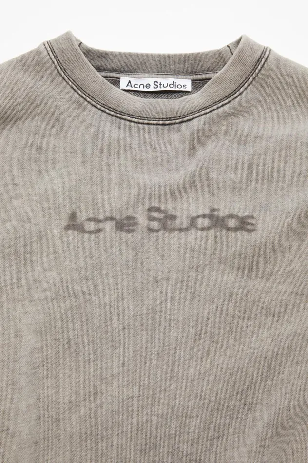 Acne Studios Blurred Logo Sweater Faded Grey Women Sweatshirts