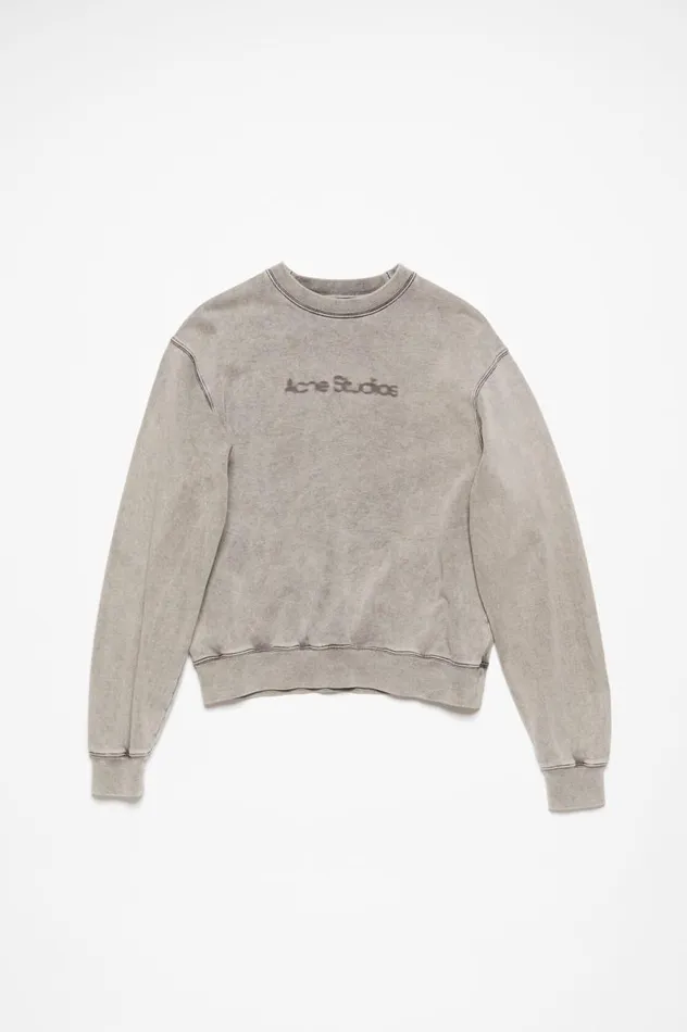Acne Studios Blurred Logo Sweater Faded Grey Women Sweatshirts