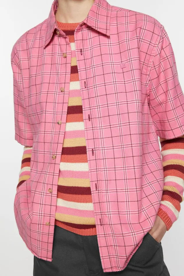 Acne Studios Buttonup Shirt Tango Pink Men Shirts