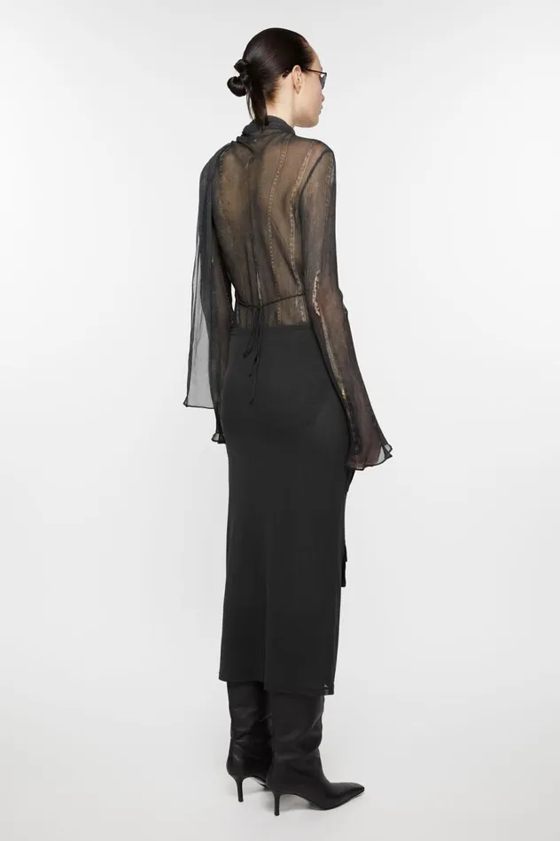 Acne Studios Cargo Mesh Skirt Anthracite Grey Women Skirts