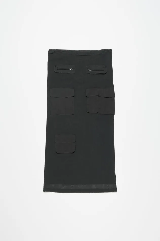 Acne Studios Cargo Mesh Skirt Anthracite Grey Women Skirts