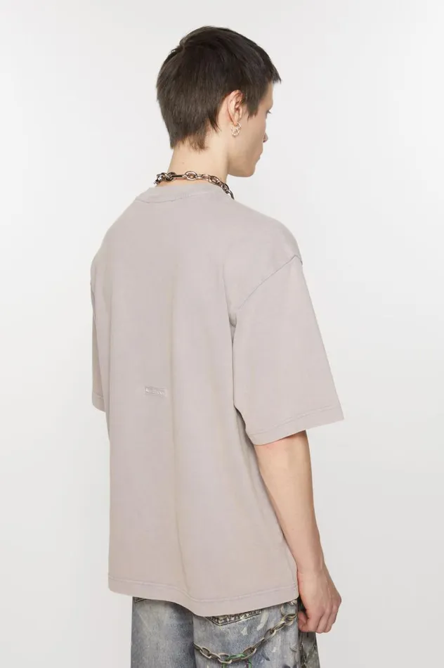 Acne Studios Crew Neck Tshirt 8211 Relaxed Unisex Fit Dusty Purple Women Tshirts