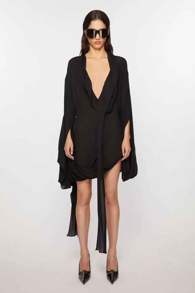 Acne Studios Dress Draped Scarf Black Women Dresses