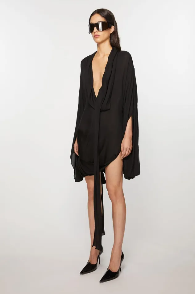 Acne Studios Dress Draped Scarf Black Women Dresses