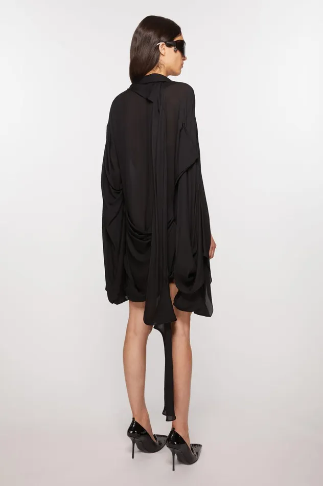 Acne Studios Dress Draped Scarf Black Women Dresses