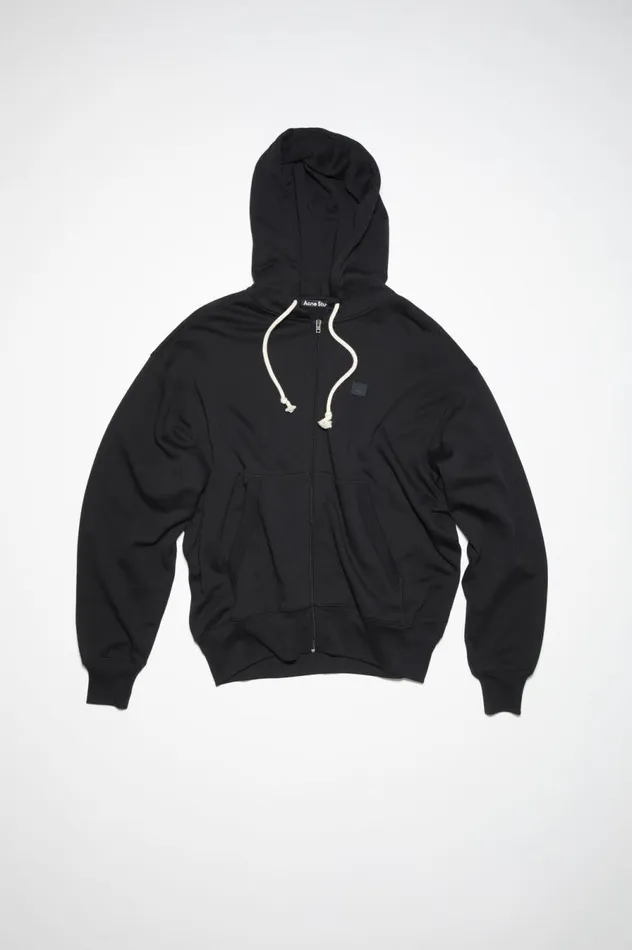 Acne Studios Hooded Zip Sweater Black Women Sweatshirts