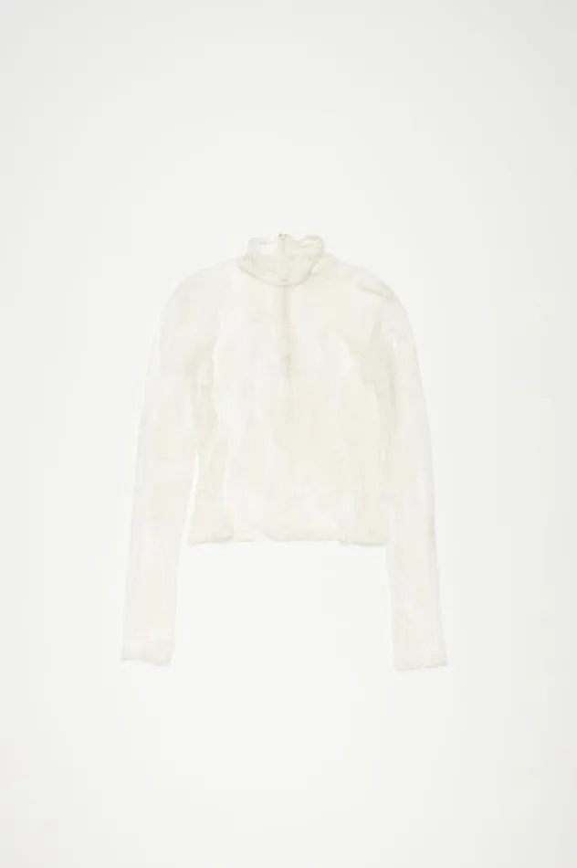 Acne Studios Jacquard Top Off White Women Tshirts