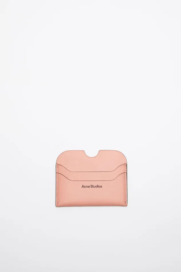 Acne Studios Leather Card Holder Salmon Pink Women Small Leather Goods