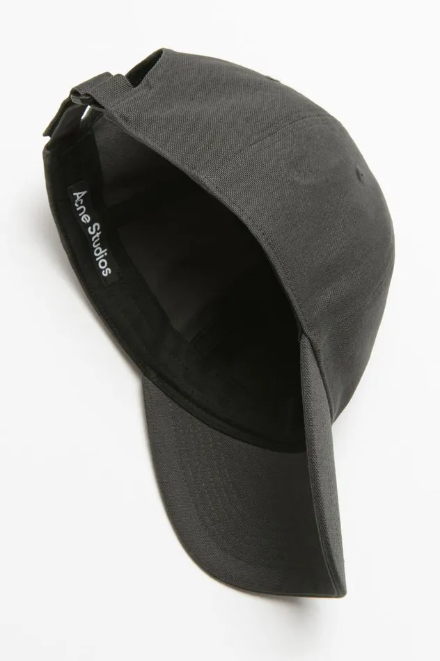 Acne Studios Leather Face Patch Cap Dark Grey Women Face Collection