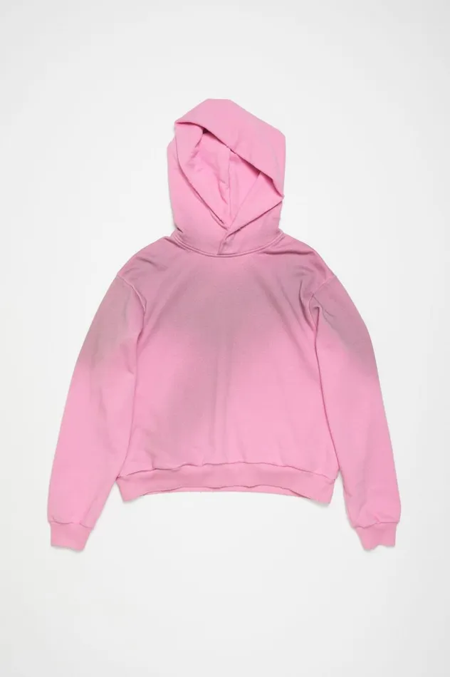 Acne Studios Logo Hooded Sweater Cotton Candy Pink Women Sweatshirts
