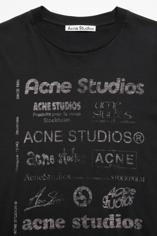 Acne Studios Logo Tshirt 8211 Relaxed Fit Black Men Tshirts