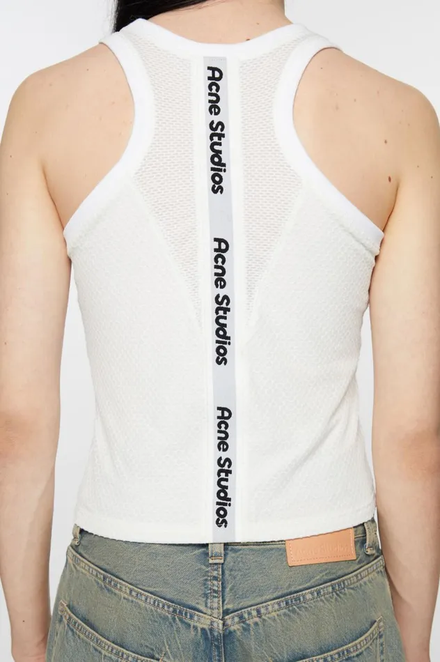 Acne Studios Logo Tank Top Optic White Men Tshirts