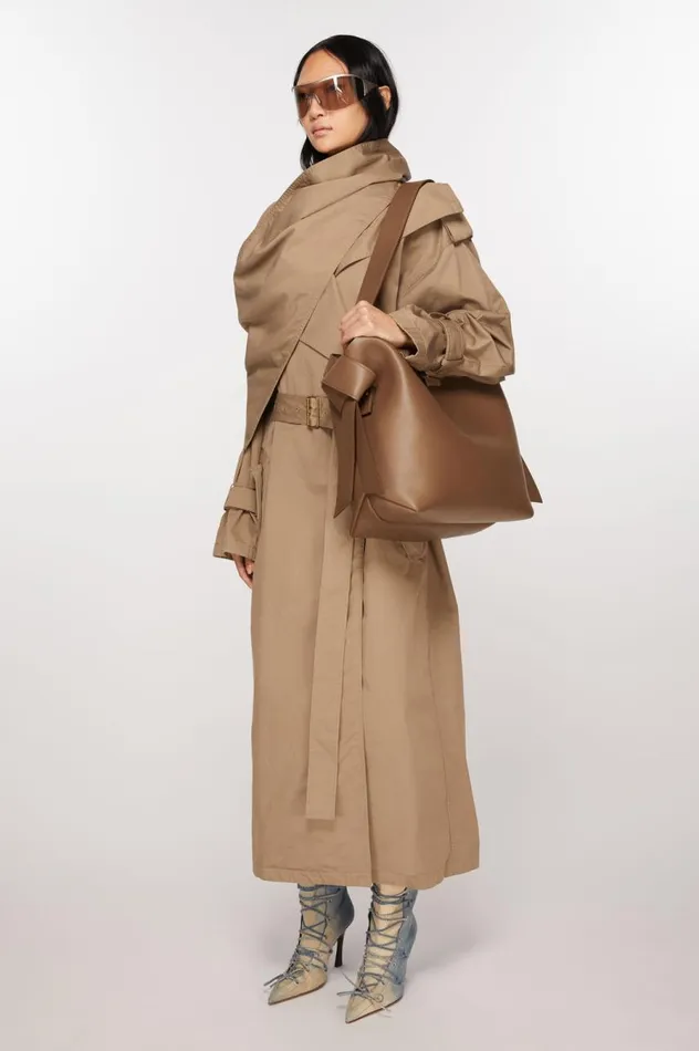 Acne Studios Musubi Midi Shoulder Bag Camel Brown Women Bags
