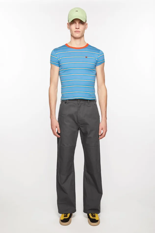 Acne Studios Patch Canvas Trousers Dark Grey Men Trousers