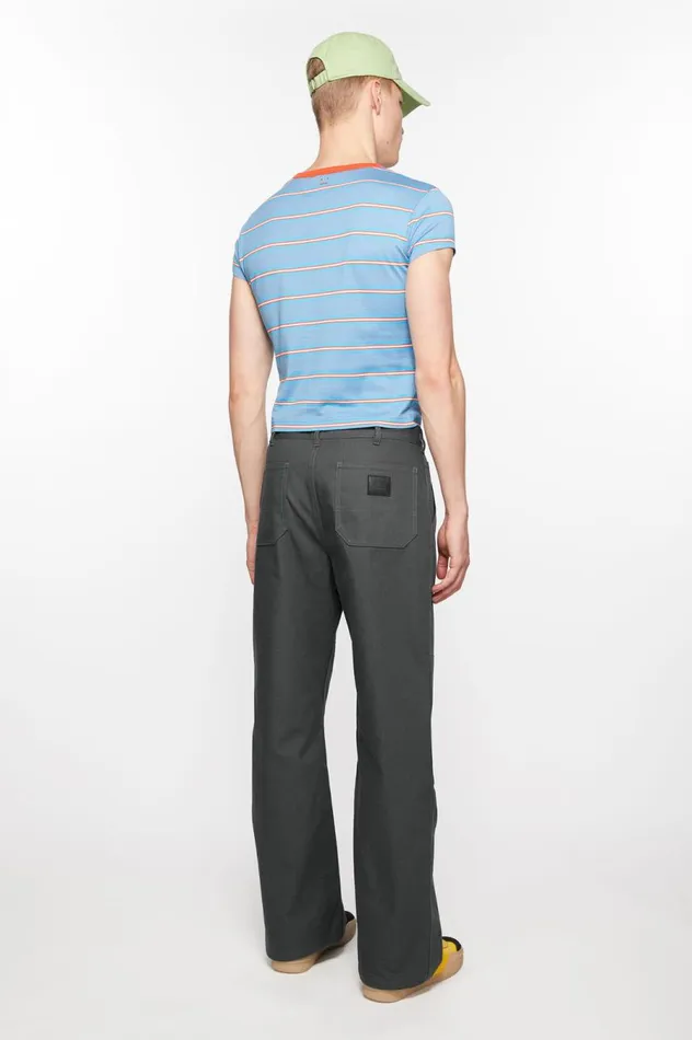 Acne Studios Patch Canvas Trousers Dark Grey Men Trousers
