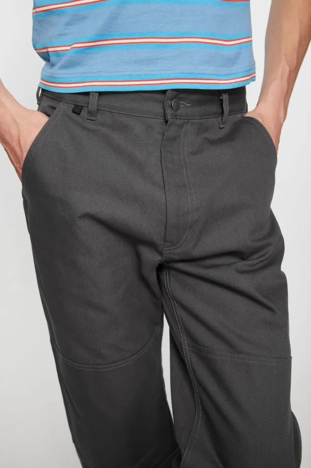 Acne Studios Patch Canvas Trousers Dark Grey Men Trousers