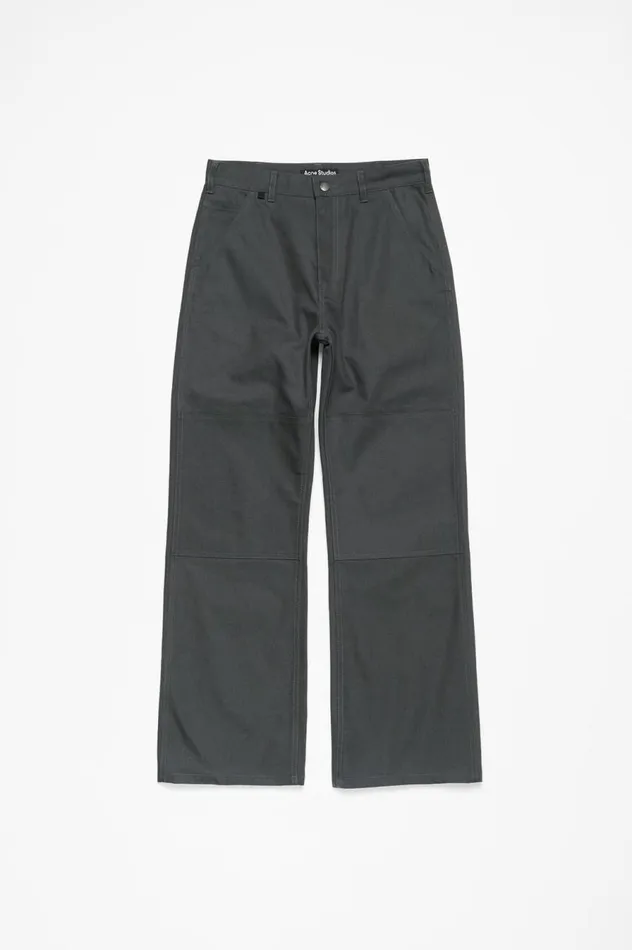 Acne Studios Patch Canvas Trousers Dark Grey Men Trousers