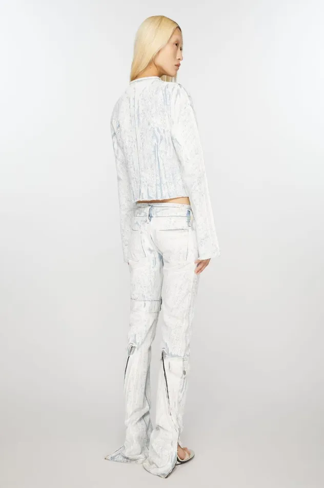 Acne Studios Print Jeans 8211 Slim Fit Light Bluewhite Women Trousers