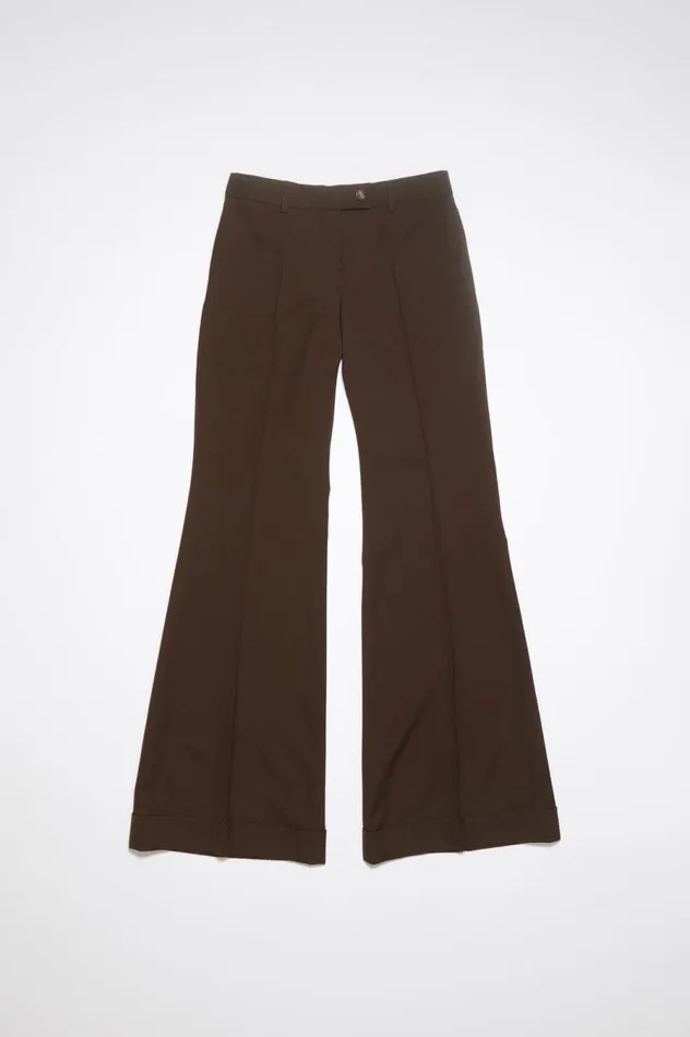 Acne Studios Tailored Flared Trousers Chestnut Brown Women Trousers
