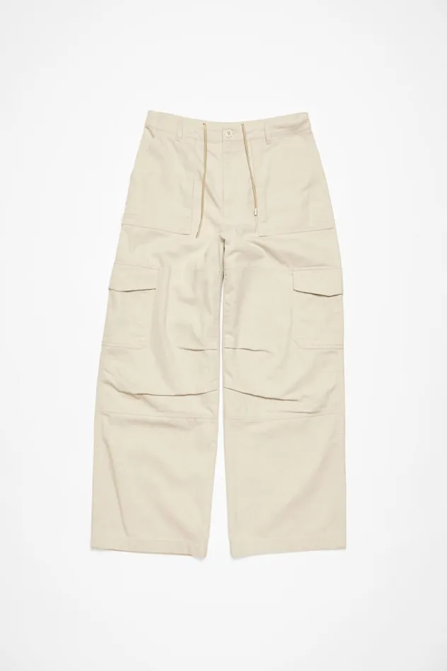 Acne Studios Twill Trousers Ivory White Men Trousers