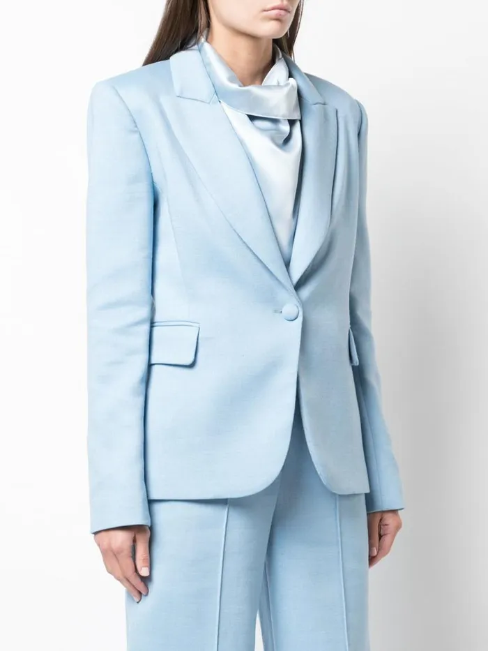 Adam Lippes Jackets and Coats Single Breasted Blazer In Double Face Wool Pale Blue 8211 Women Adam Lippes Jackets and Coats Single Breasted Blazer In Double Face Wool Pale Blue 8211 Women