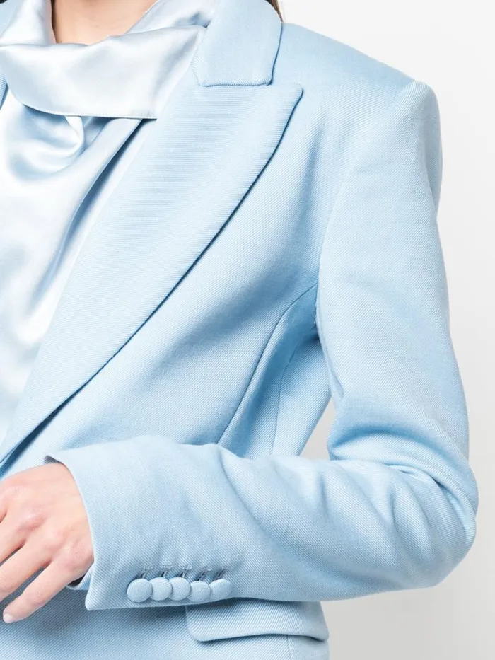 Adam Lippes Jackets and Coats Single Breasted Blazer In Double Face Wool Pale Blue 8211 Women
