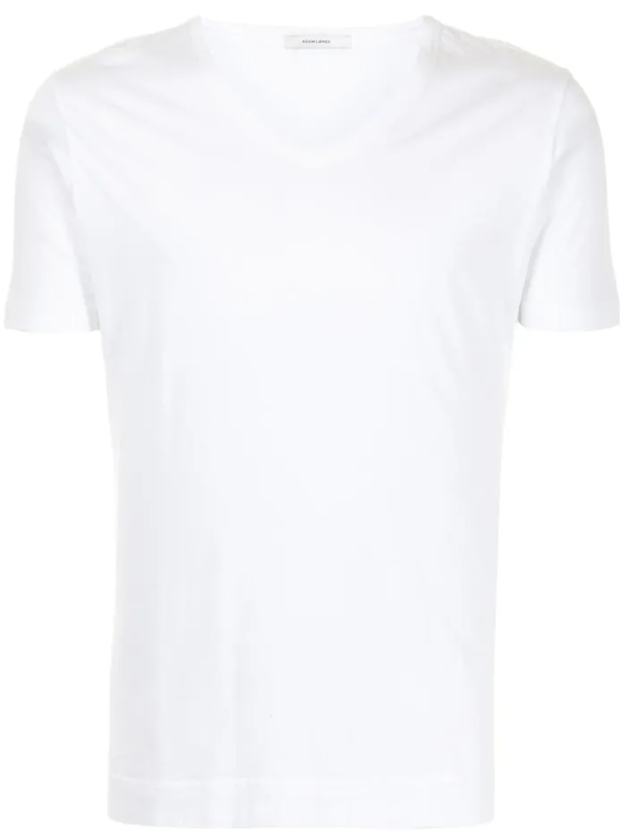 Adam Lippes TShirts Short Sleeve VNeck TShirt In Pima Cotton White 8211 Men