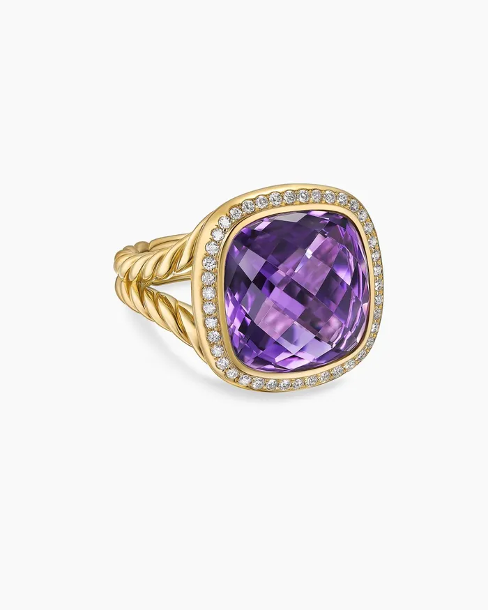 Albion Ring In 18K Yellow Gold With Diamonds 15mm Women David Yurman Statement Albion Ring In 18K Yellow Gold With Diamonds 15mm Women David Yurman Statement