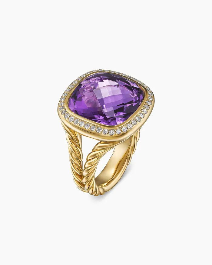 Albion Ring In 18K Yellow Gold With Diamonds 15mm Women David Yurman Statement Albion Ring In 18K Yellow Gold With Diamonds 15mm Women David Yurman Statement