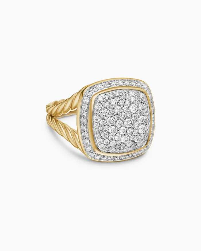 Albion Ring In 18K Yellow Gold With Pav 14mm Women David Yurman Statement