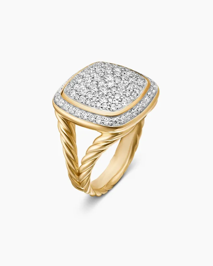 Albion Ring In 18K Yellow Gold With Pav 14mm Women David Yurman Statement Albion Ring In 18K Yellow Gold With Pav 14mm Women David Yurman Statement