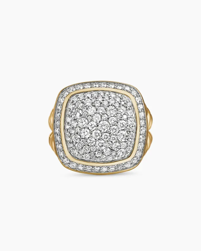 Albion Ring In 18K Yellow Gold With Pav 14mm Women David Yurman Statement Albion Ring In 18K Yellow Gold With Pav 14mm Women David Yurman Statement