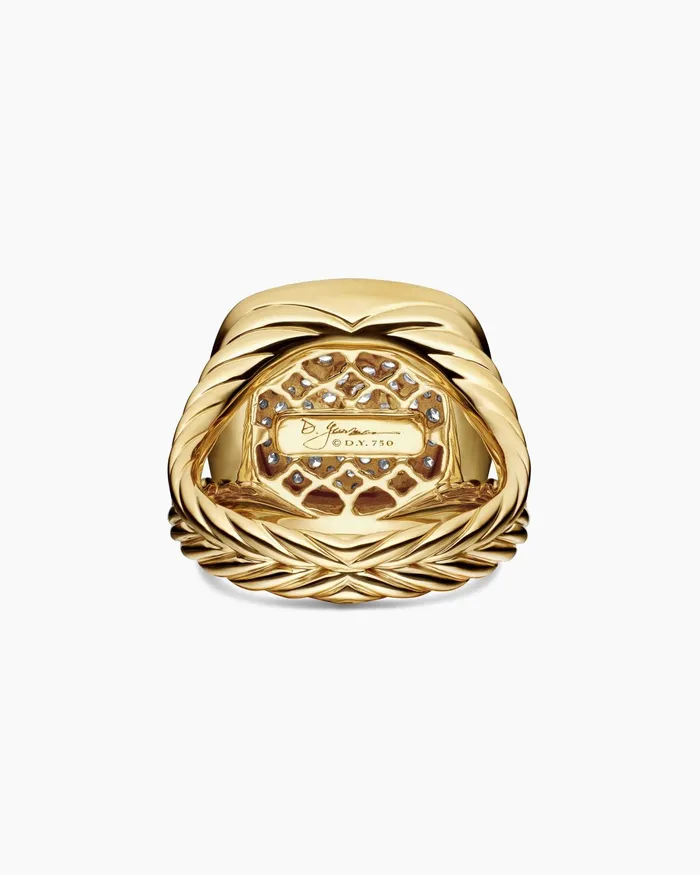 Albion Ring In 18K Yellow Gold With Pav 14mm Women David Yurman Statement Albion Ring In 18K Yellow Gold With Pav 14mm Women David Yurman Statement