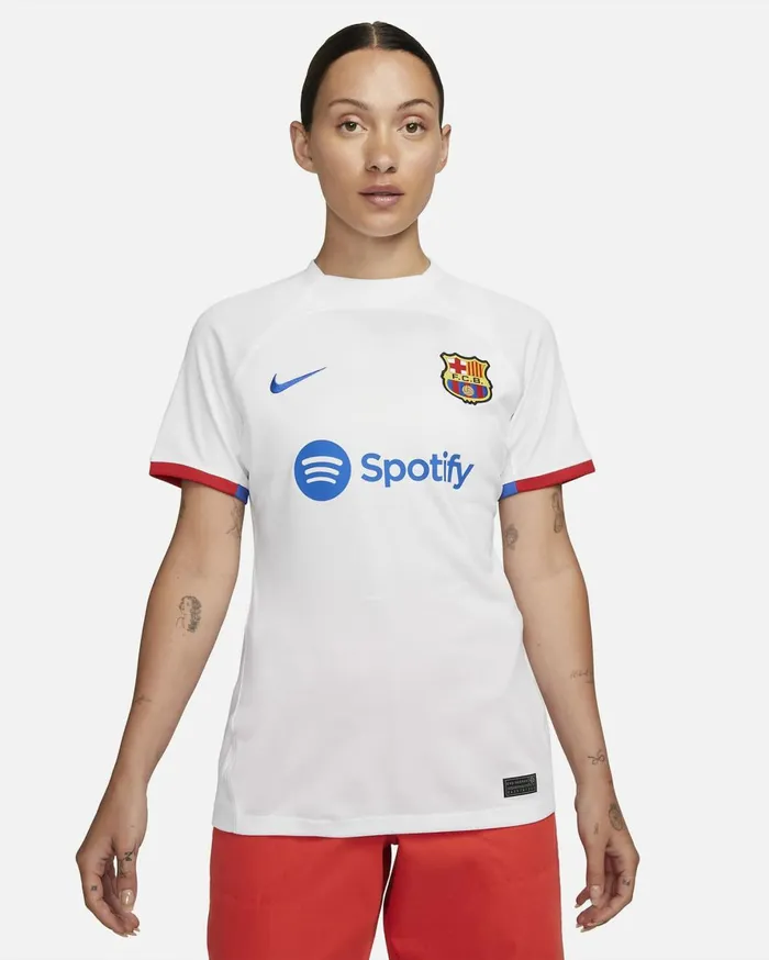 All Clothing Women Nike FC Barcelona 202324 Stadium Away Whiteuniversity Redroyal Blueroyal Blue