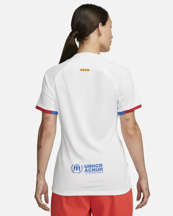 All Clothing Women Nike FC Barcelona 202324 Stadium Away Whiteuniversity Redroyal Blueroyal Blue