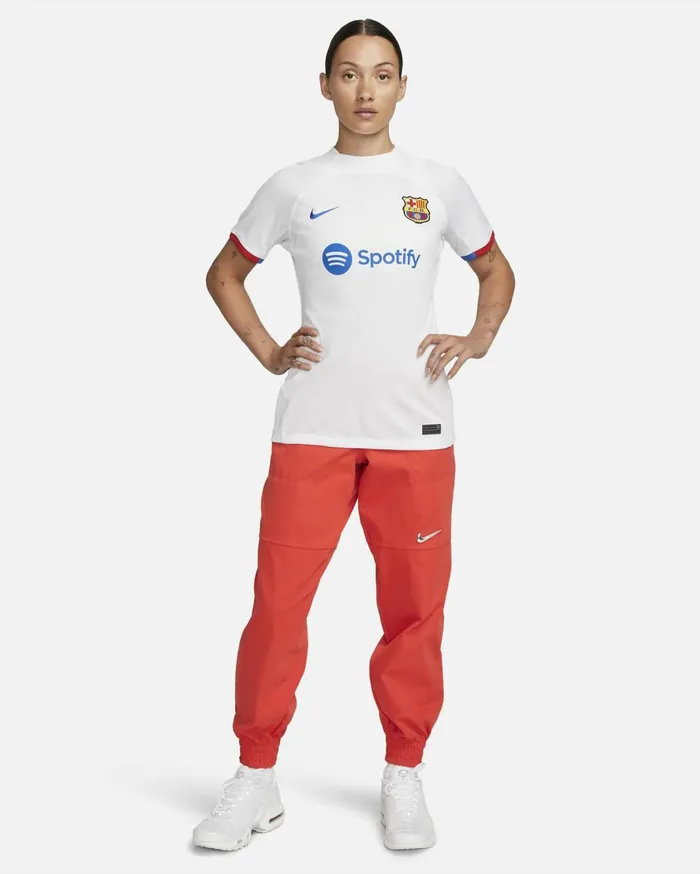 All Clothing Women Nike FC Barcelona 202324 Stadium Away Whiteuniversity Redroyal Blueroyal Blue