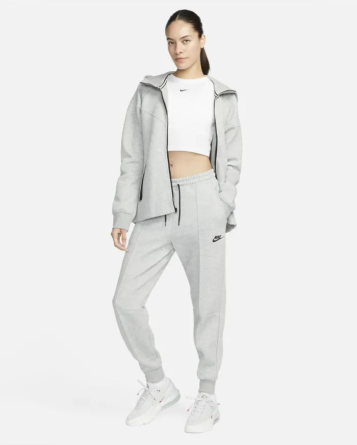 All Clothing Women Nike Sportswear Tech Fleece Dark Grey Heatherblack