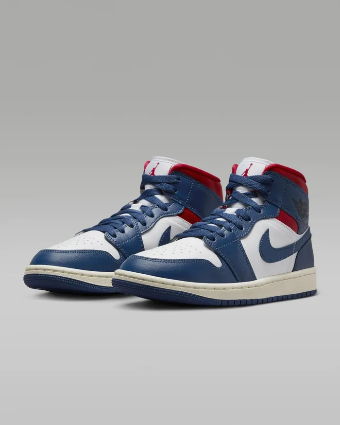 All Shoes Women Nike Air Jordan 1 Mid Whitegym Redsailfrench Blue