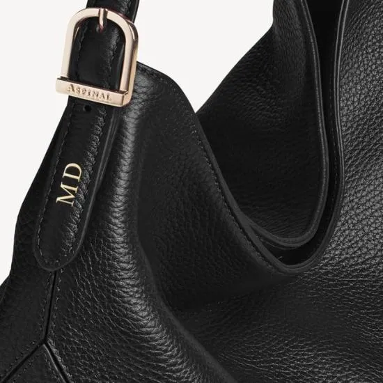 Aspinal Hobo Bag Black Pebble Women Aspinal Of London Shoulder