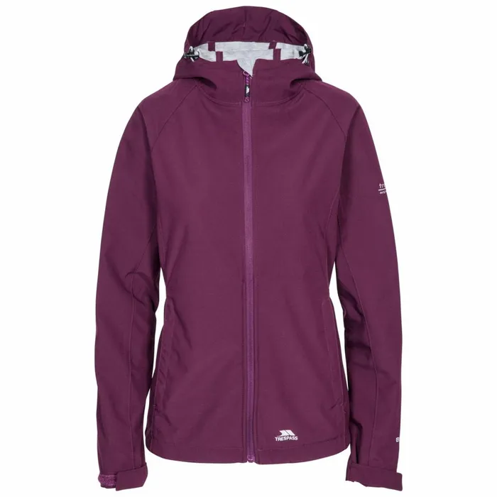 Aviana Hooded Softshell Jacket Potent Purple Women Trespass Softshell Jackets Aviana Hooded Softshell Jacket Potent Purple Women Trespass Softshell Jackets
