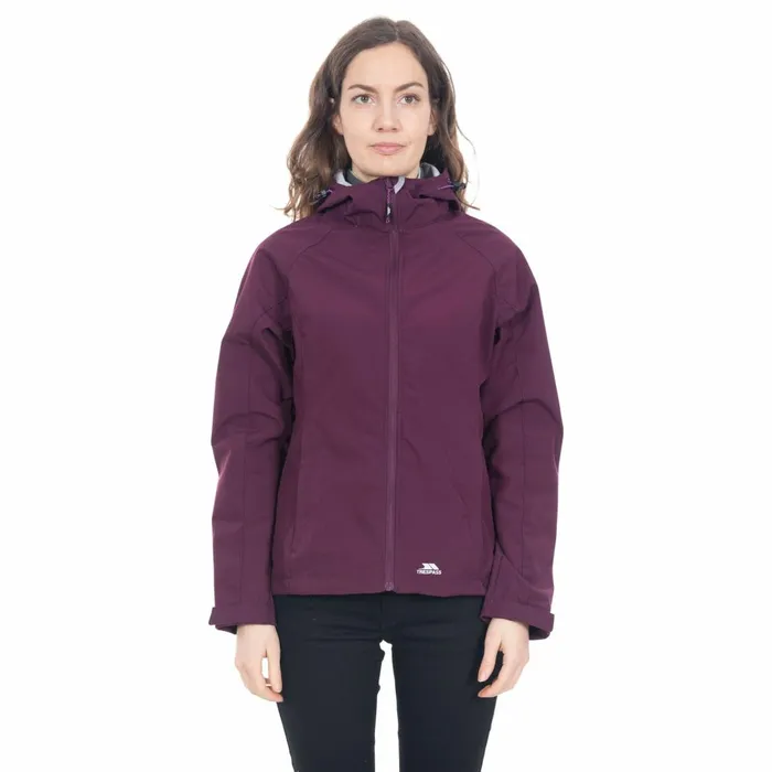 Aviana Hooded Softshell Jacket Potent Purple Women Trespass Softshell Jackets Aviana Hooded Softshell Jacket Potent Purple Women Trespass Softshell Jackets