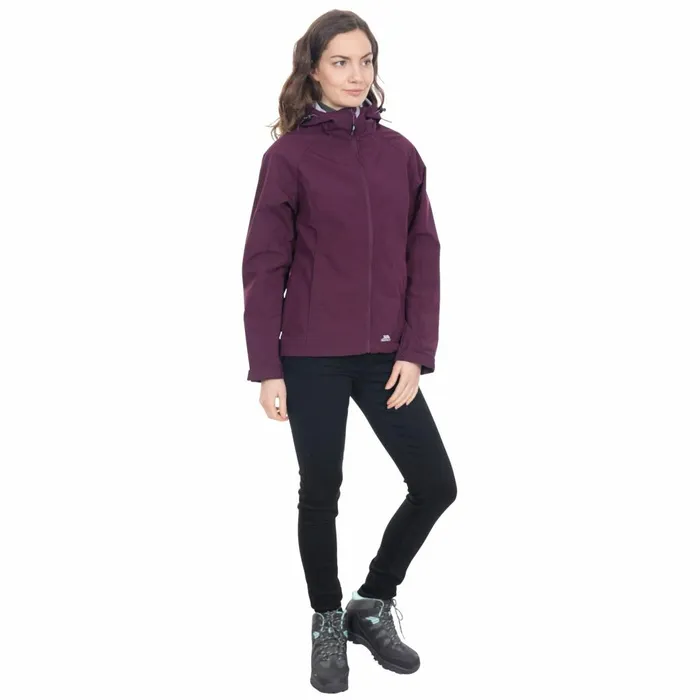 Aviana Hooded Softshell Jacket Potent Purple Women Trespass Softshell Jackets Aviana Hooded Softshell Jacket Potent Purple Women Trespass Softshell Jackets